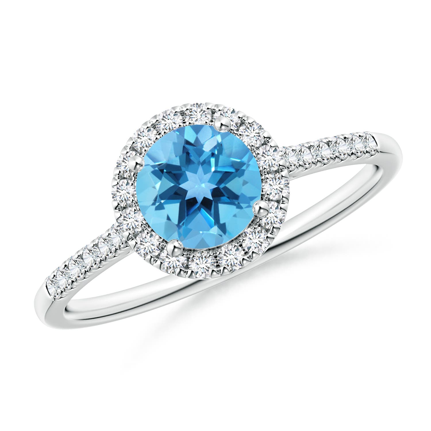 AA - Swiss Blue Topaz / 1.15 CT / 14 KT White Gold