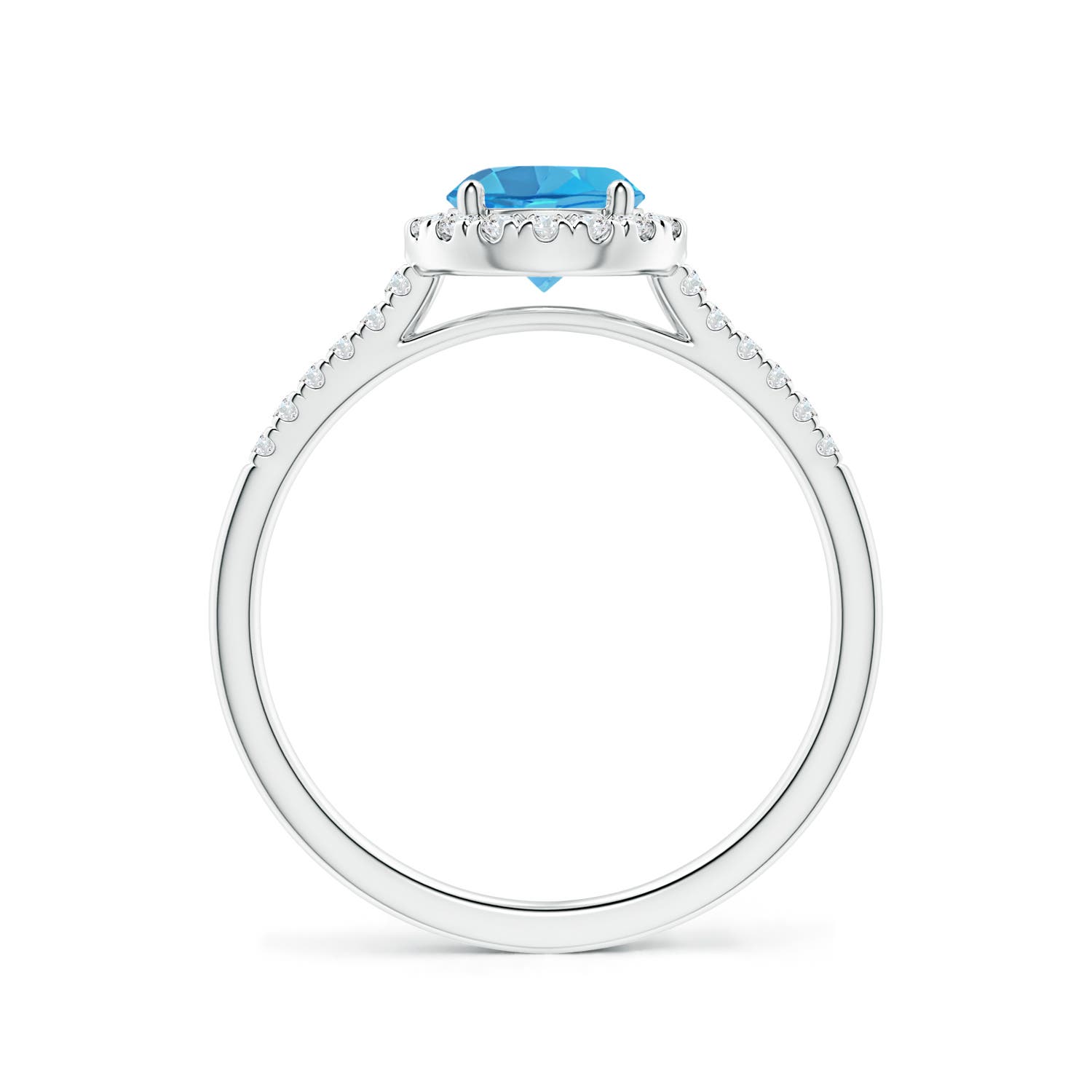 AA - Swiss Blue Topaz / 1.15 CT / 14 KT White Gold