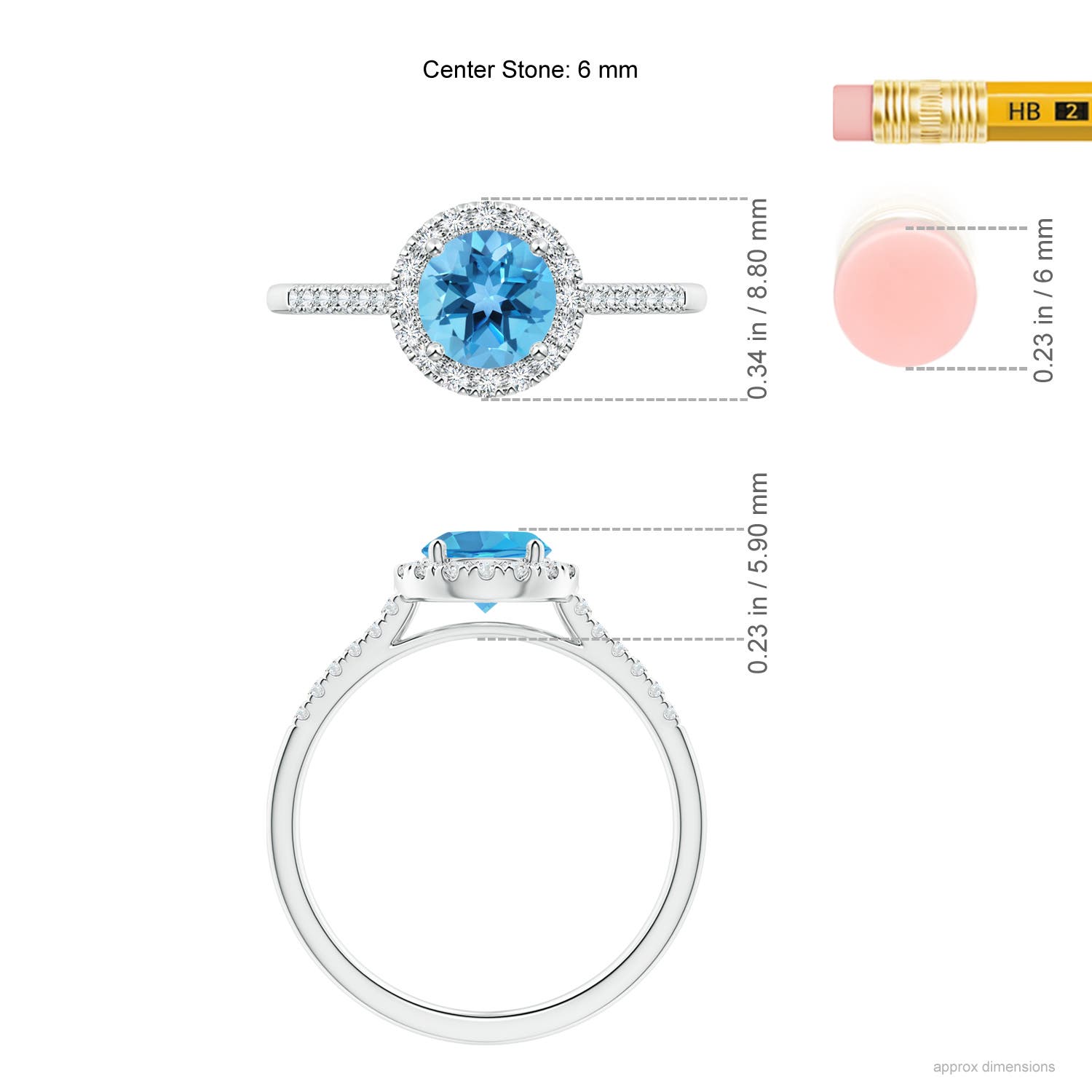 AA - Swiss Blue Topaz / 1.15 CT / 14 KT White Gold