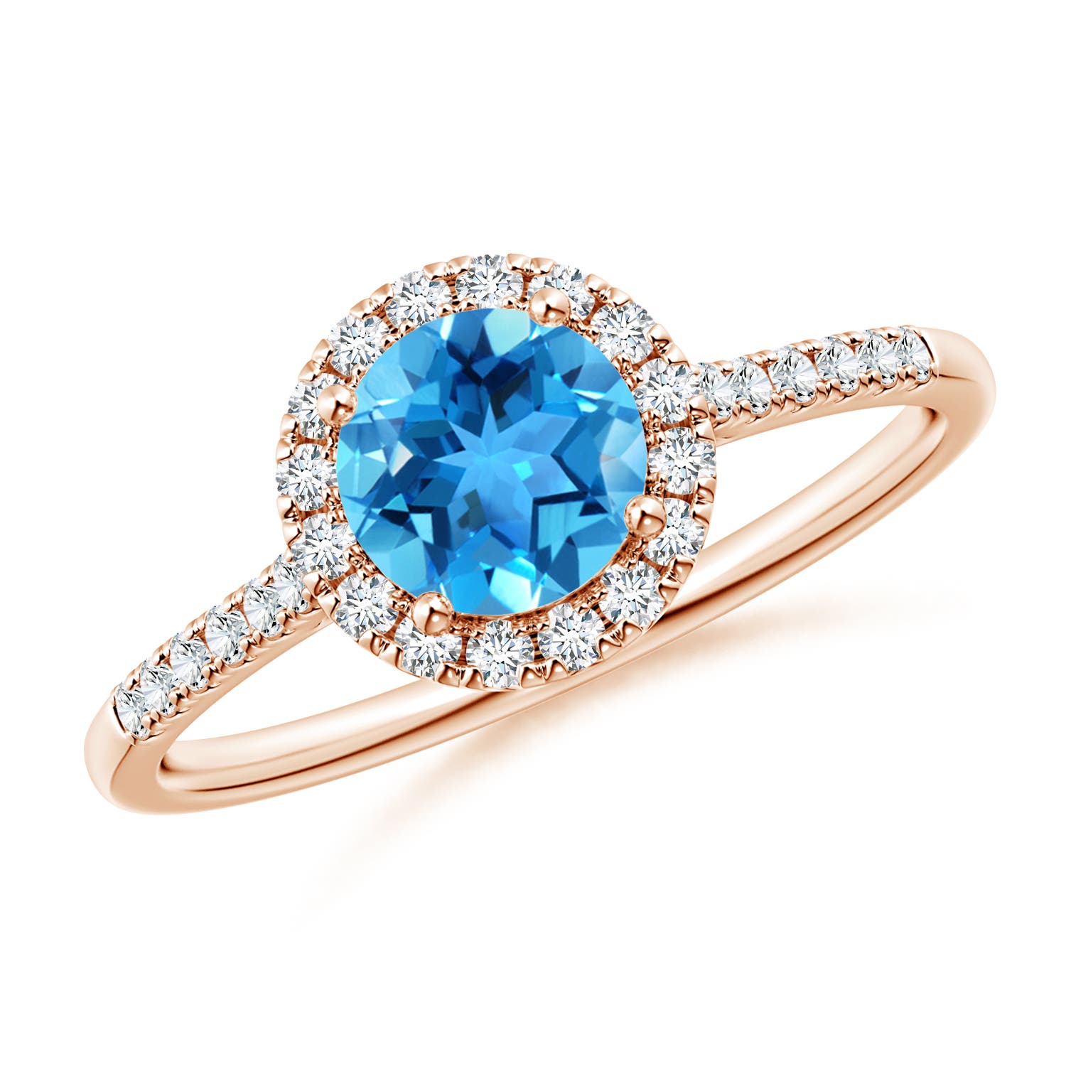 AAA - Swiss Blue Topaz / 1.15 CT / 14 KT Rose Gold