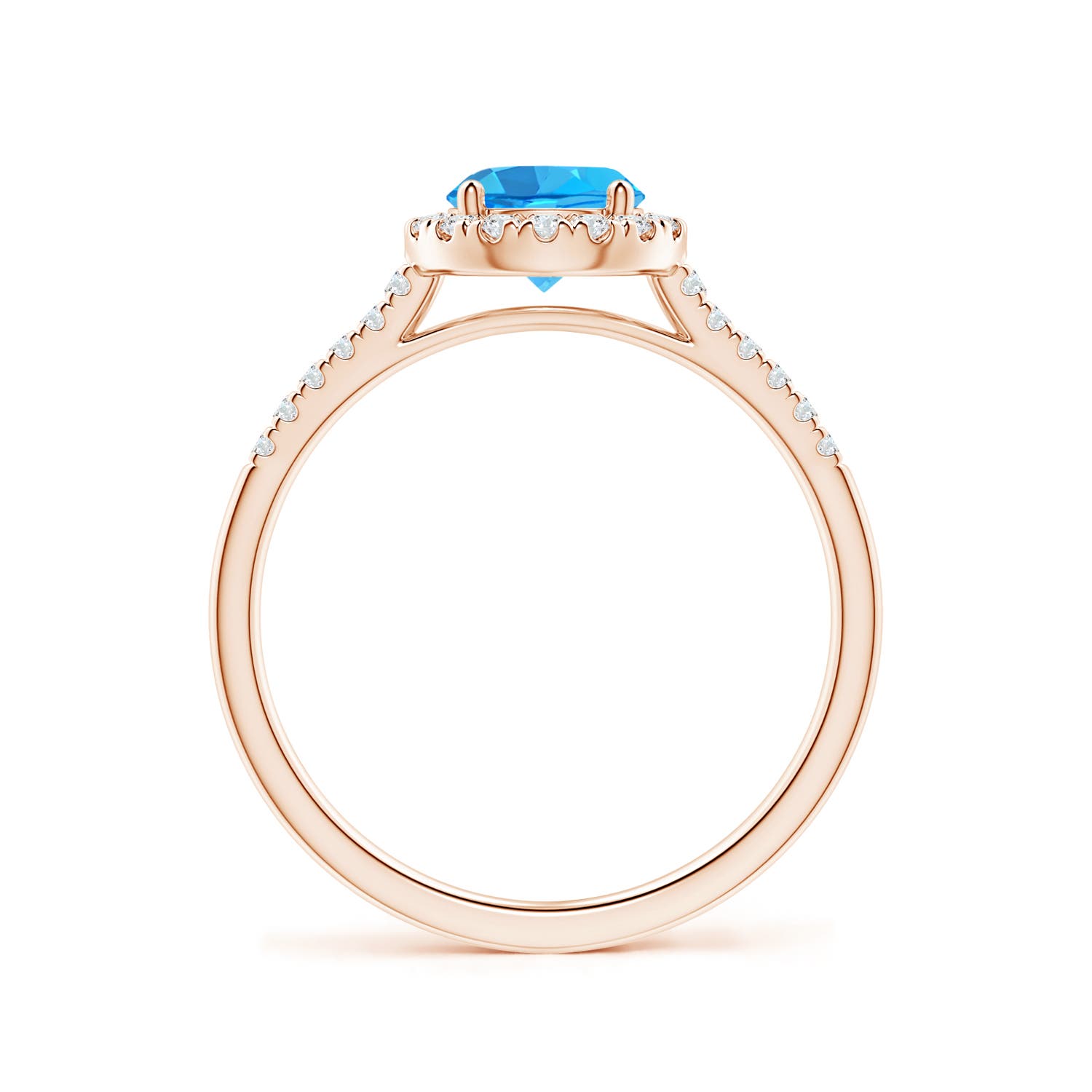 AAA - Swiss Blue Topaz / 1.15 CT / 14 KT Rose Gold