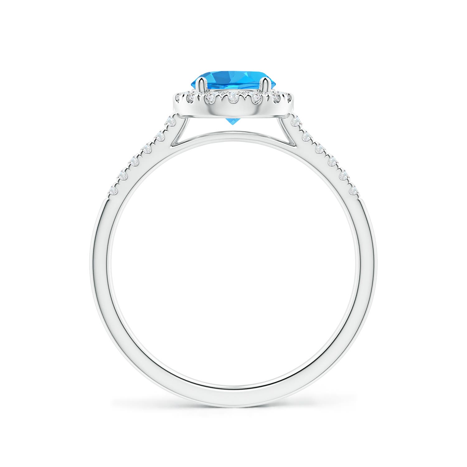 AAA - Swiss Blue Topaz / 1.15 CT / 14 KT White Gold