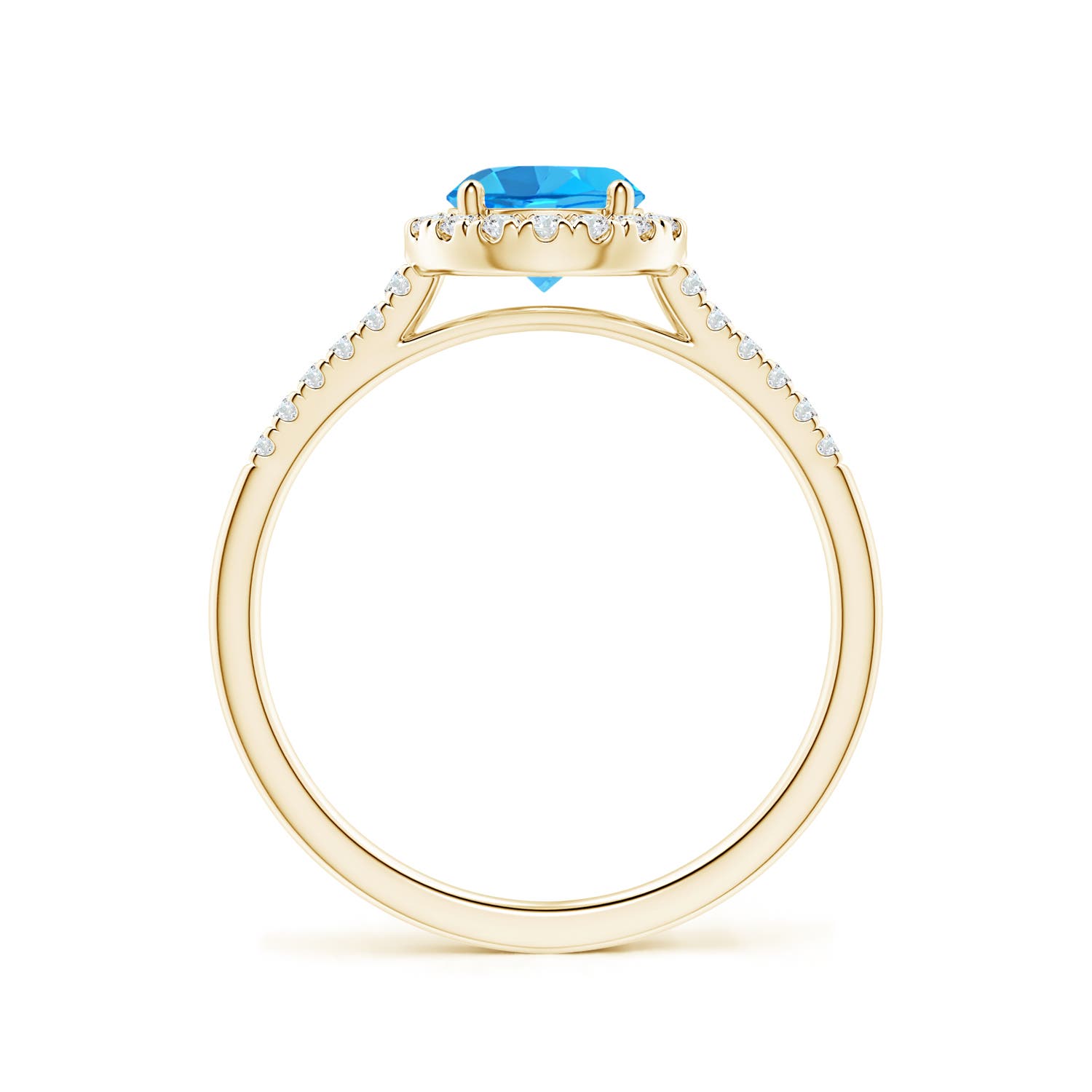 AAA - Swiss Blue Topaz / 1.15 CT / 14 KT Yellow Gold