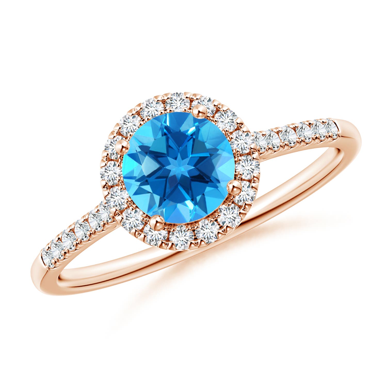 AAAA - Swiss Blue Topaz / 1.15 CT / 14 KT Rose Gold