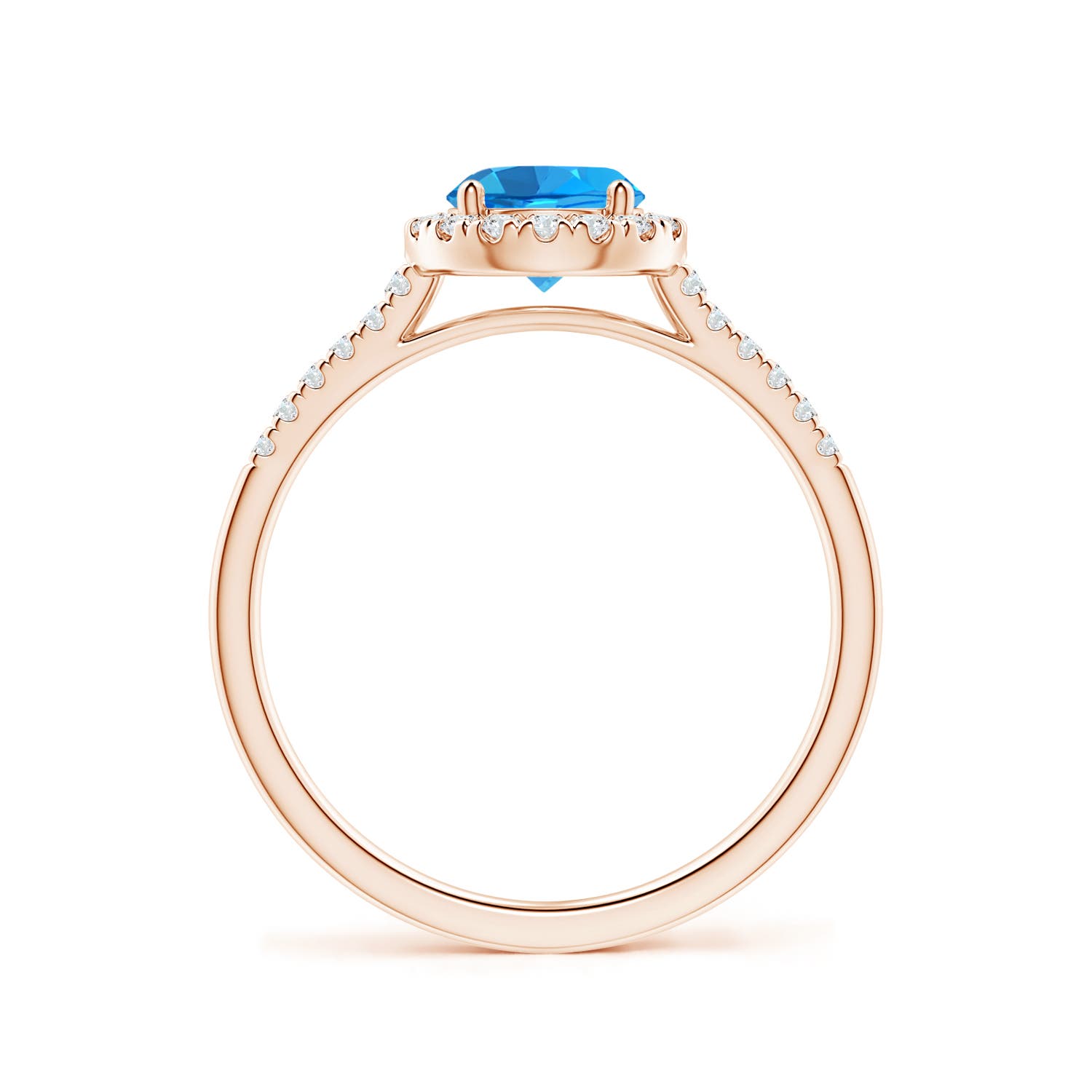 AAAA - Swiss Blue Topaz / 1.15 CT / 14 KT Rose Gold