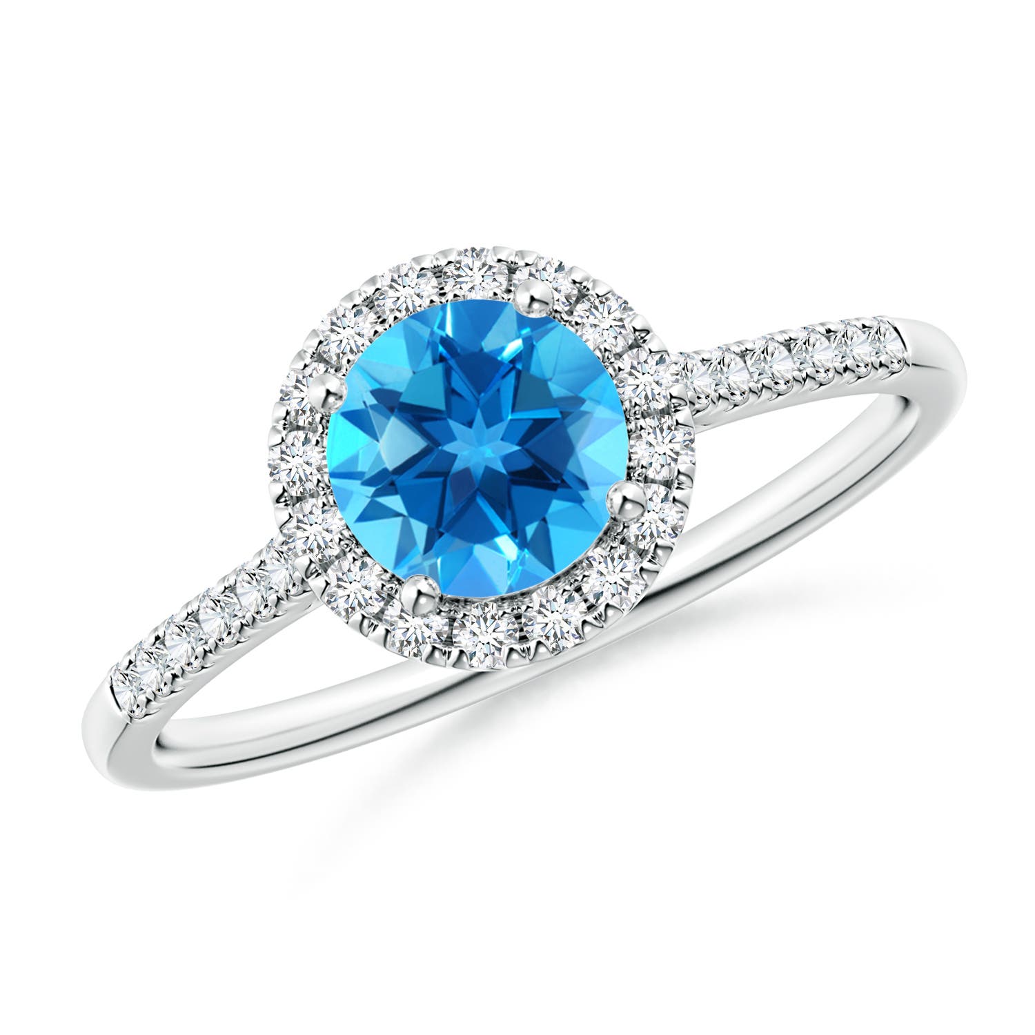 AAAA - Swiss Blue Topaz / 1.15 CT / 14 KT White Gold