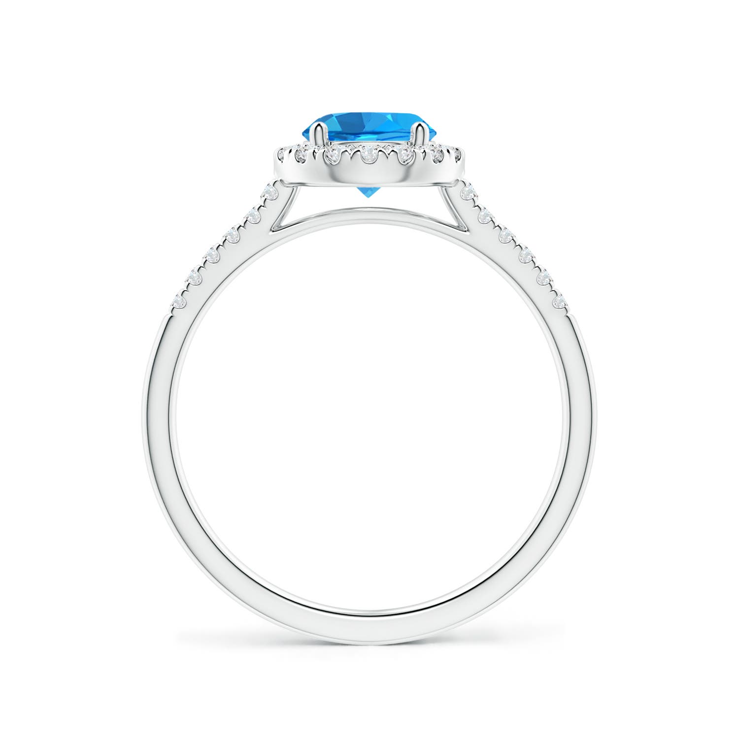 AAAA - Swiss Blue Topaz / 1.15 CT / 14 KT White Gold