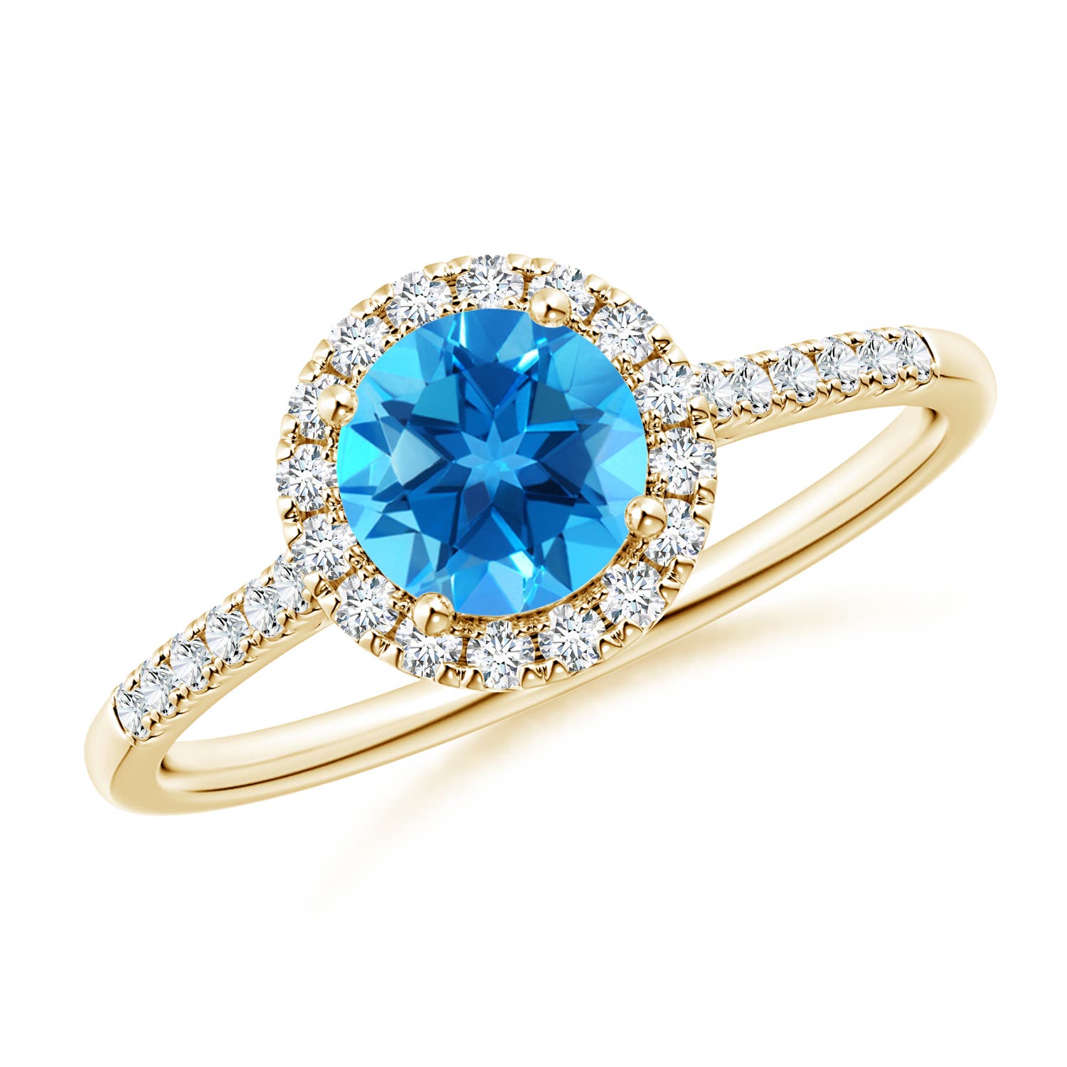 AAAA - Swiss Blue Topaz / 1.15 CT / 14 KT Yellow Gold