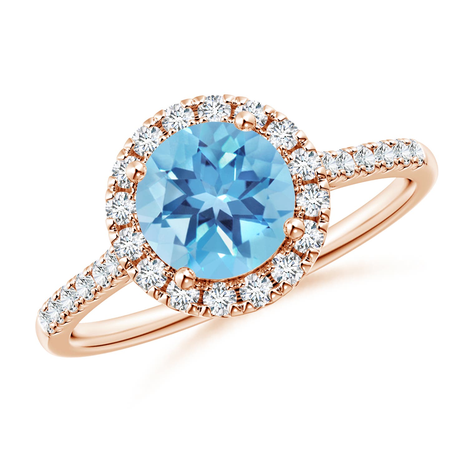 A - Swiss Blue Topaz / 1.84 CT / 14 KT Rose Gold