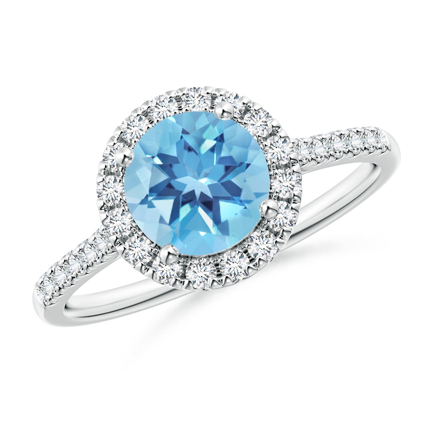 A - Swiss Blue Topaz / 1.84 CT / 14 KT White Gold