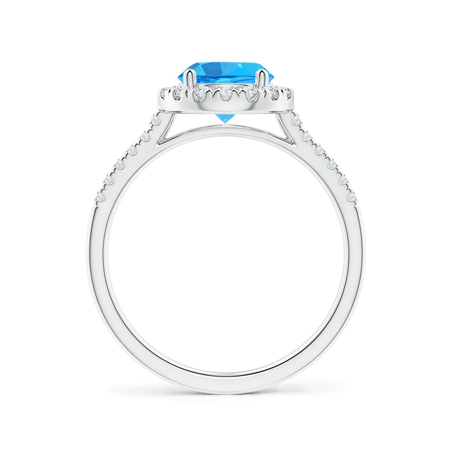 AAA - Swiss Blue Topaz / 1.84 CT / 14 KT White Gold