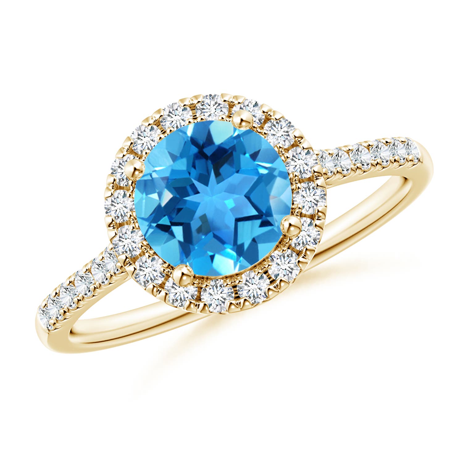 AAA - Swiss Blue Topaz / 1.84 CT / 14 KT Yellow Gold