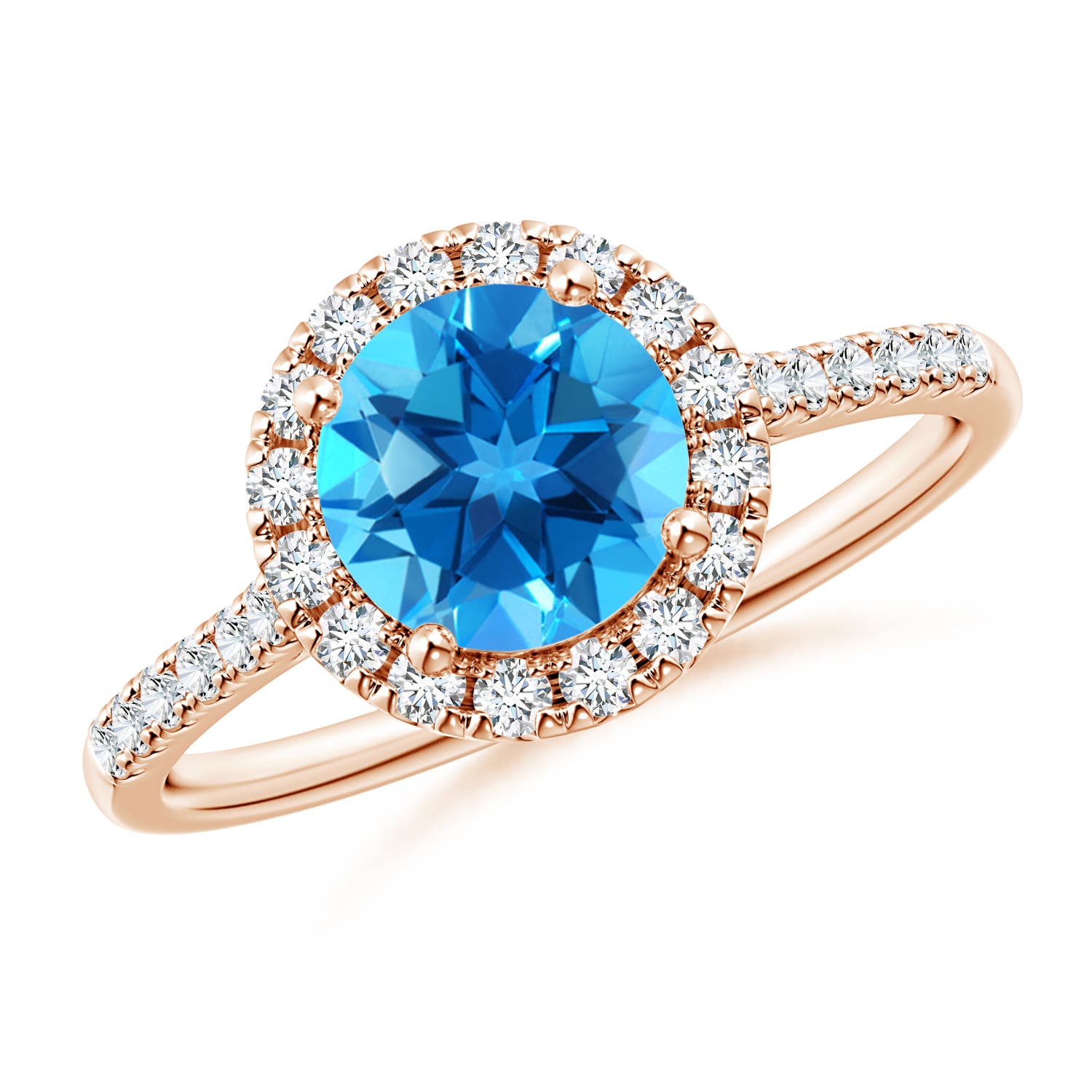 AAAA - Swiss Blue Topaz / 1.84 CT / 14 KT Rose Gold