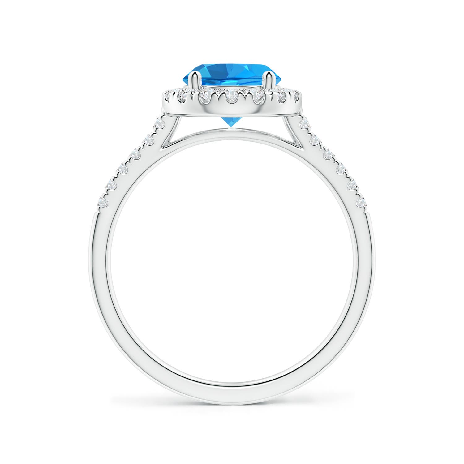 AAAA - Swiss Blue Topaz / 1.84 CT / 14 KT White Gold