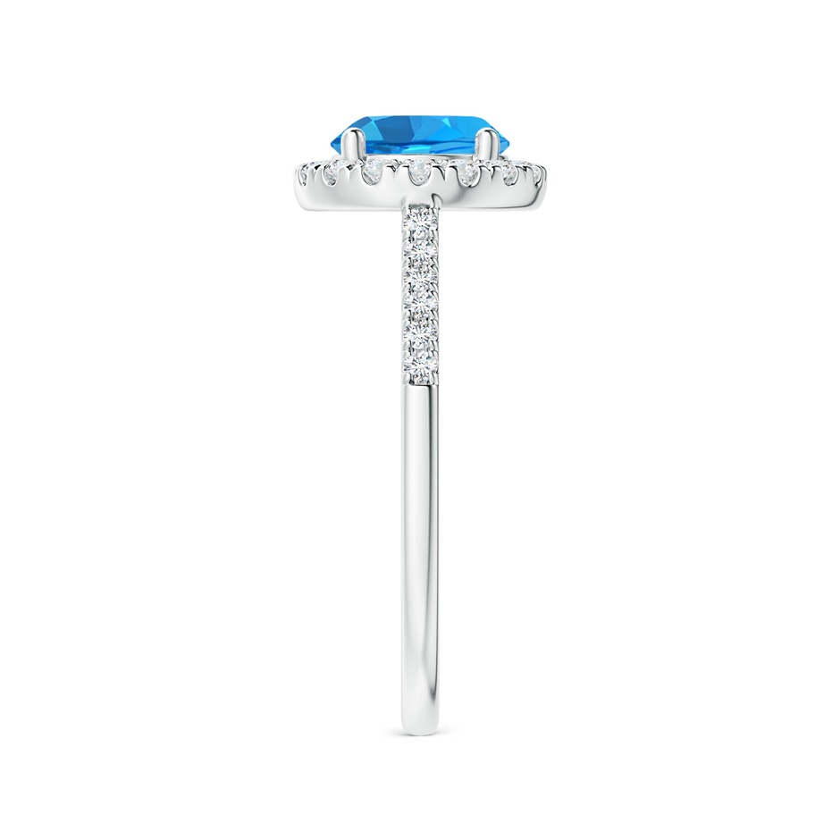 7mm AAAA Round Swiss Blue Topaz Halo Ring with Diamond Accents in White Gold side-2