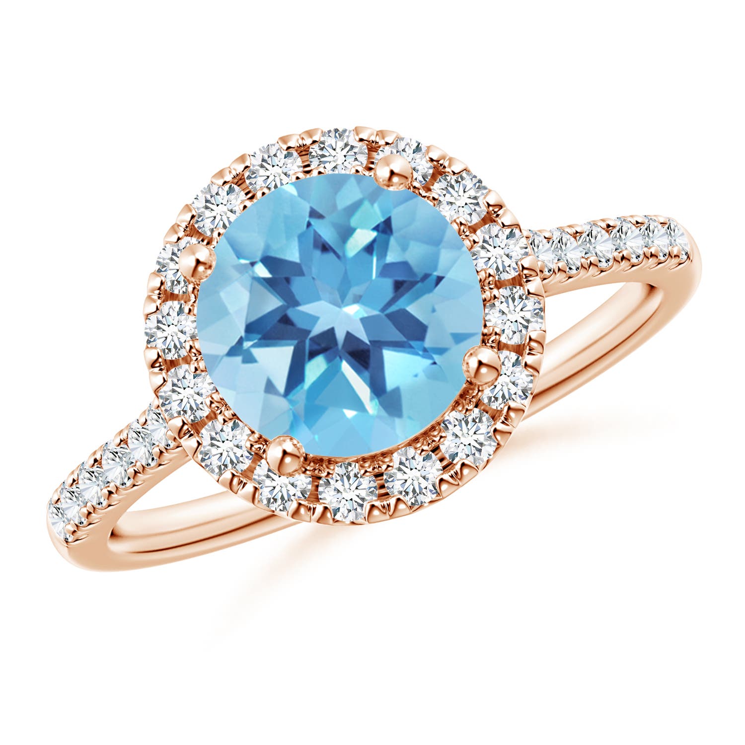 A - Swiss Blue Topaz / 2.67 CT / 14 KT Rose Gold