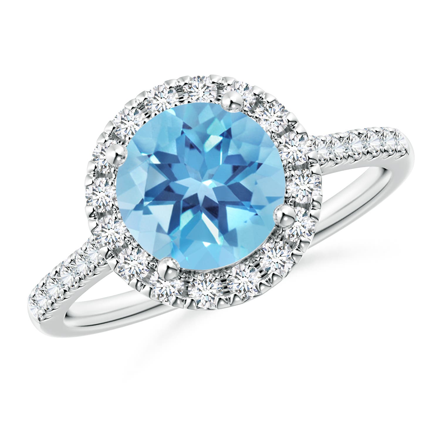 A - Swiss Blue Topaz / 2.67 CT / 14 KT White Gold