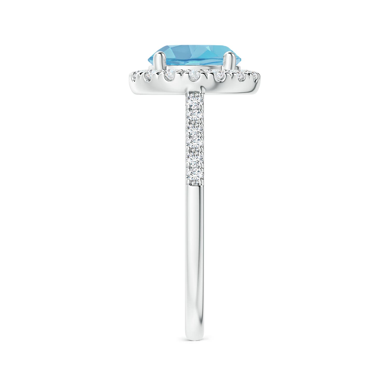 A - Swiss Blue Topaz / 2.67 CT / 14 KT White Gold