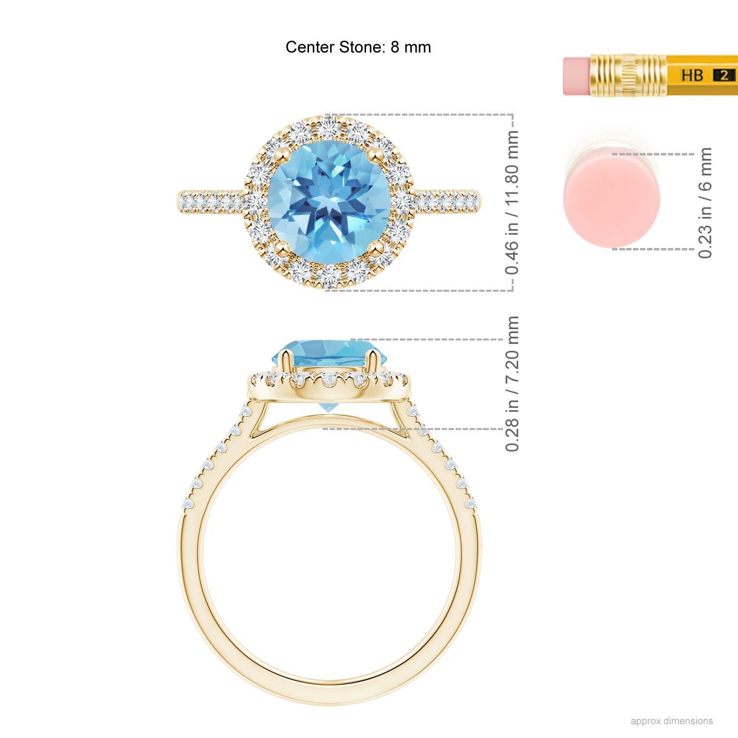 A - Swiss Blue Topaz / 2.67 CT / 14 KT Yellow Gold