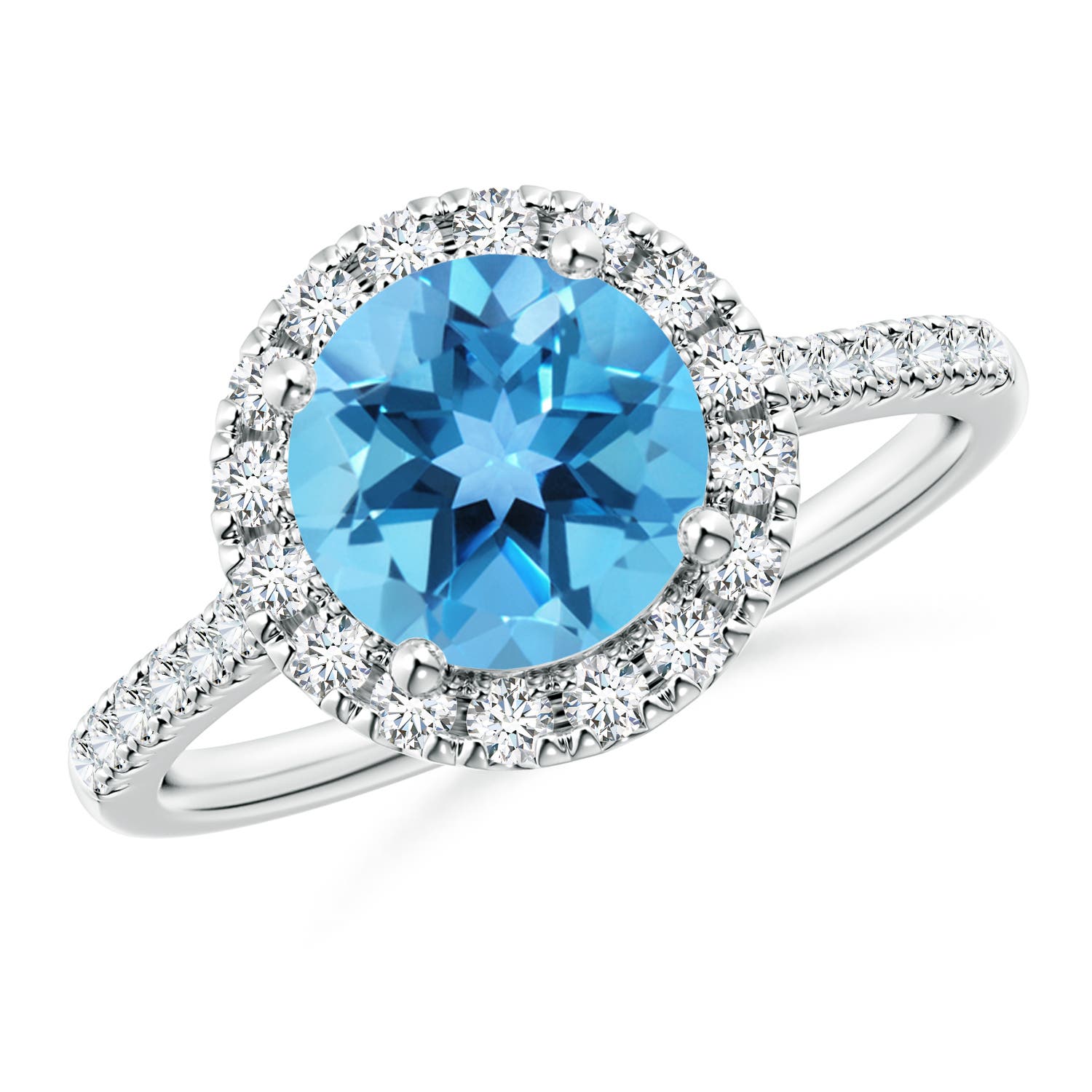 AA - Swiss Blue Topaz / 2.67 CT / 14 KT White Gold