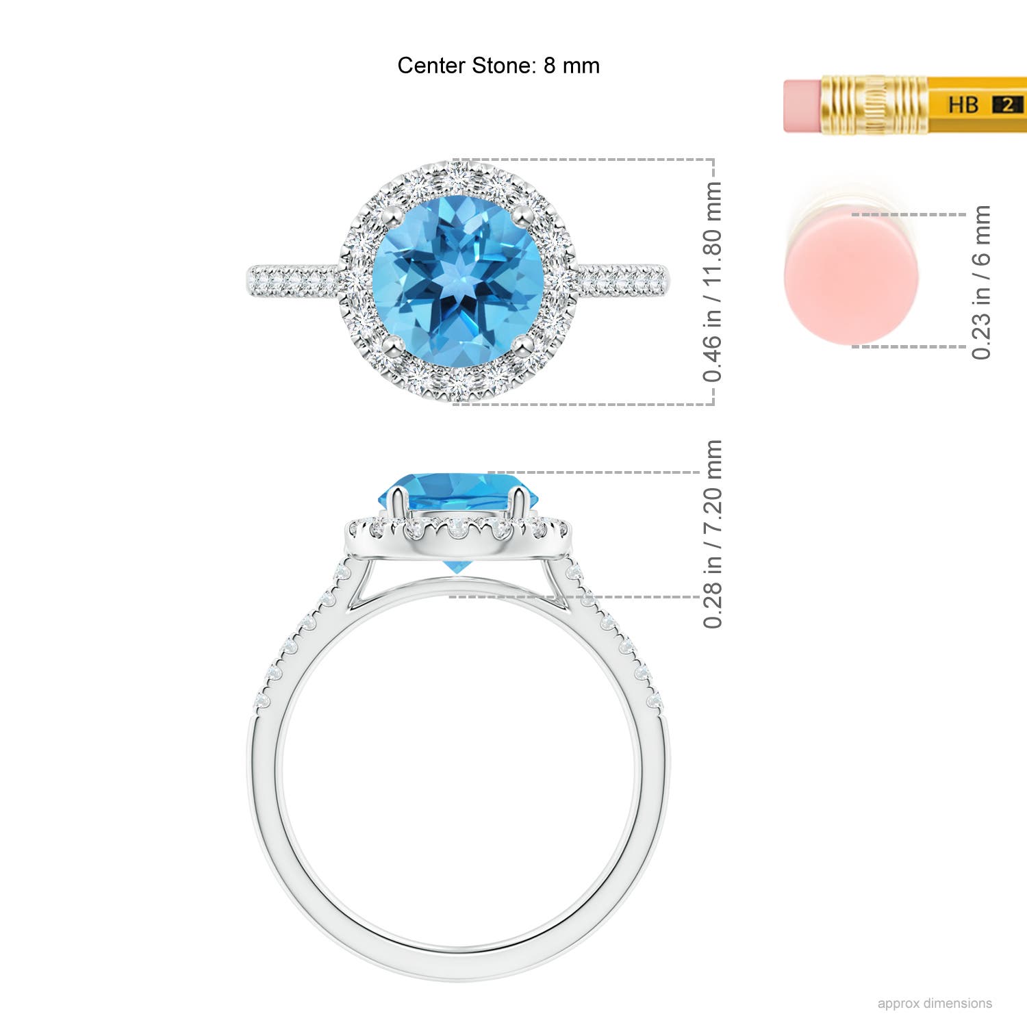 AA - Swiss Blue Topaz / 2.67 CT / 14 KT White Gold