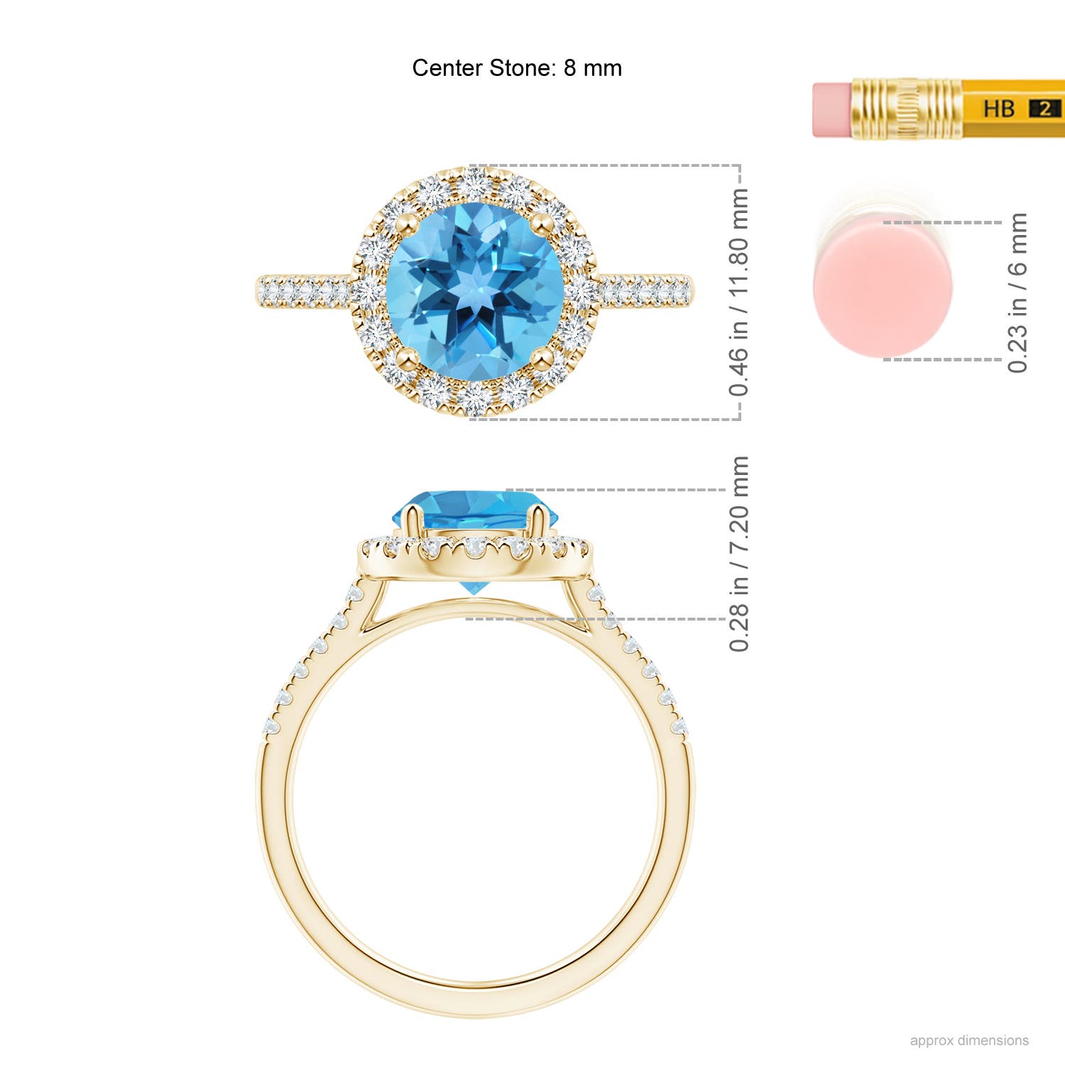 AA - Swiss Blue Topaz / 2.67 CT / 14 KT Yellow Gold