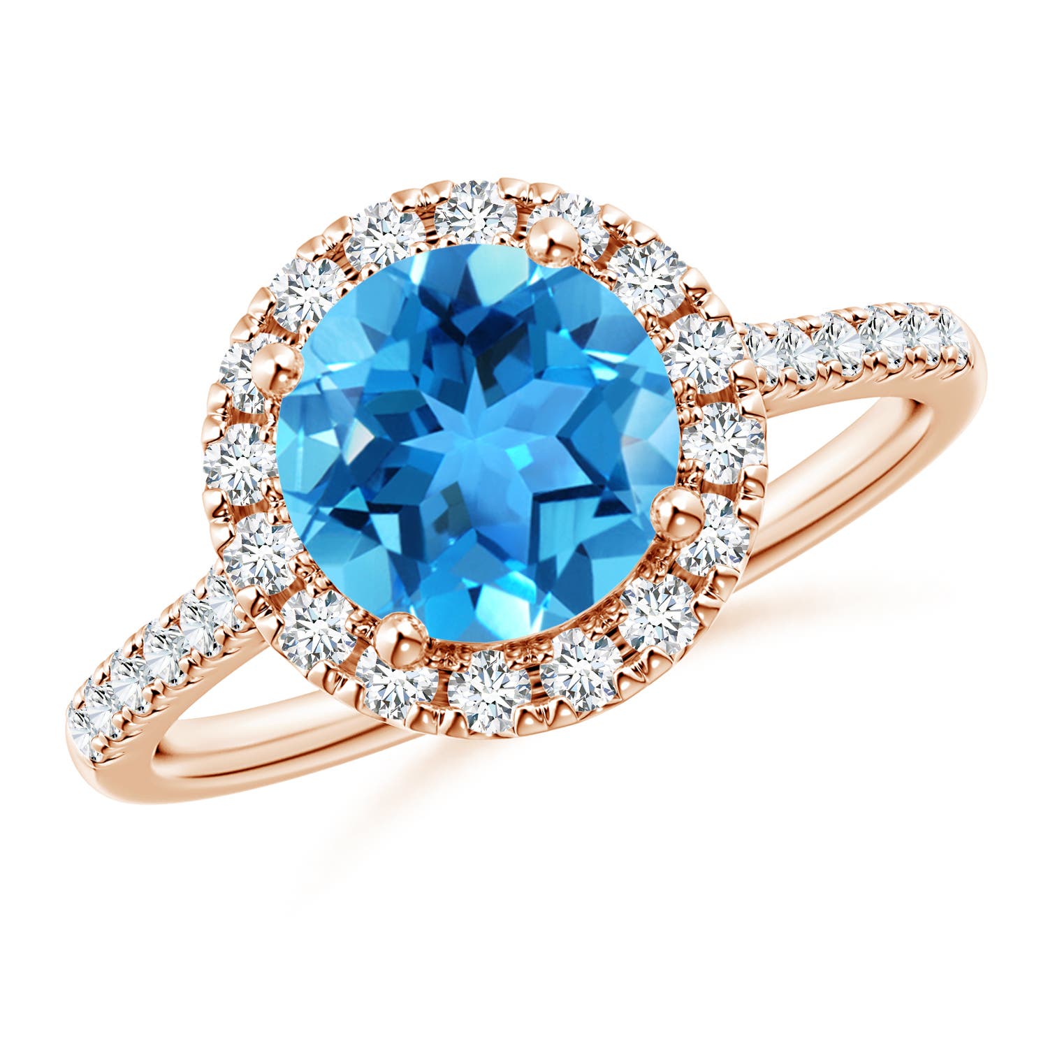 AAA - Swiss Blue Topaz / 2.67 CT / 14 KT Rose Gold