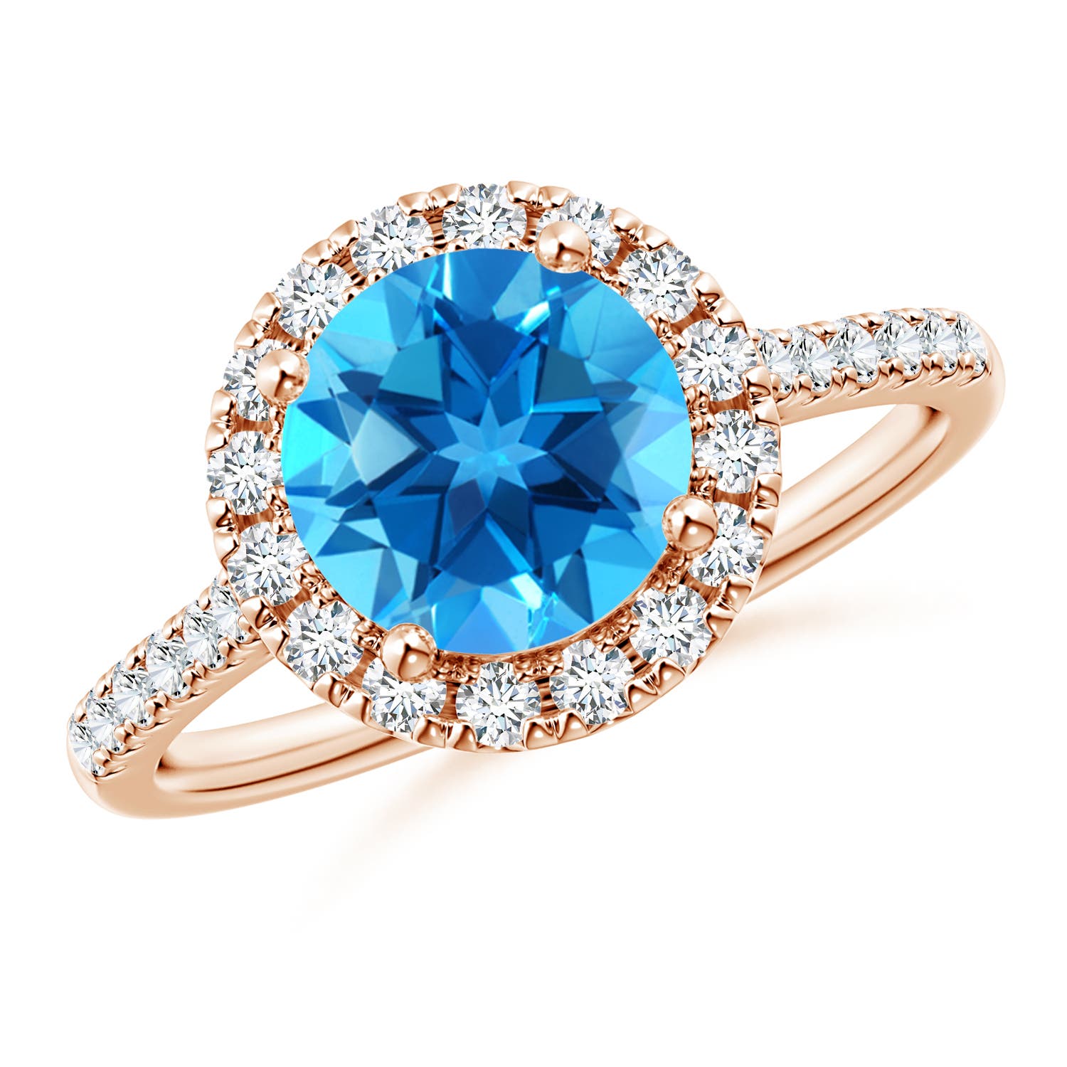 AAAA - Swiss Blue Topaz / 2.67 CT / 14 KT Rose Gold