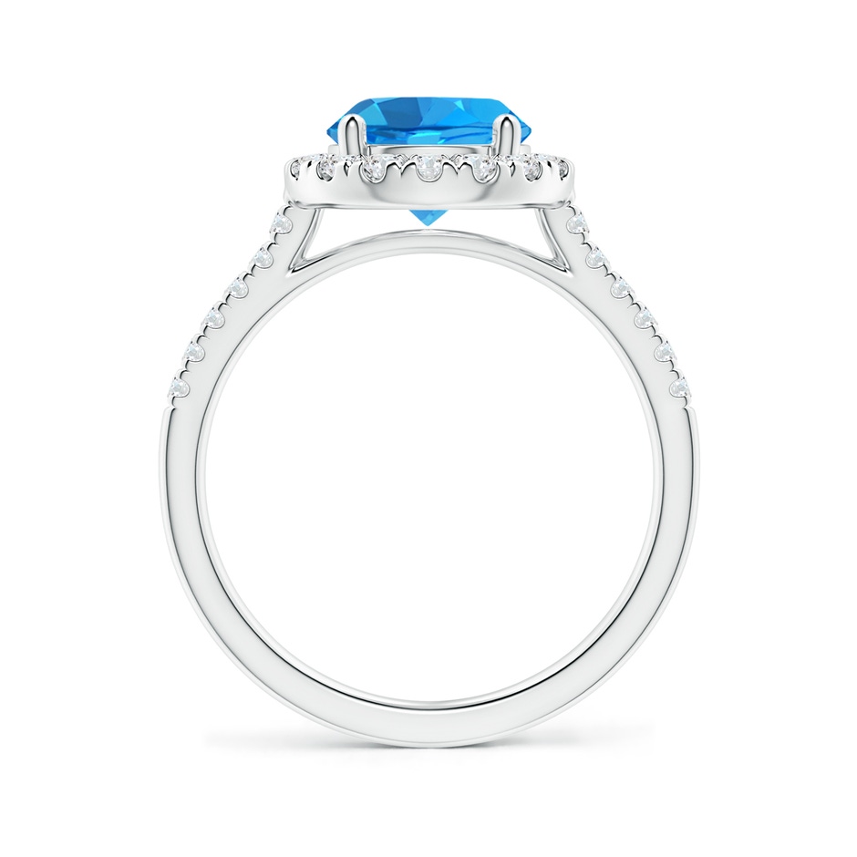 8mm AAAA Round Swiss Blue Topaz Halo Ring with Diamond Accents in White Gold side-1