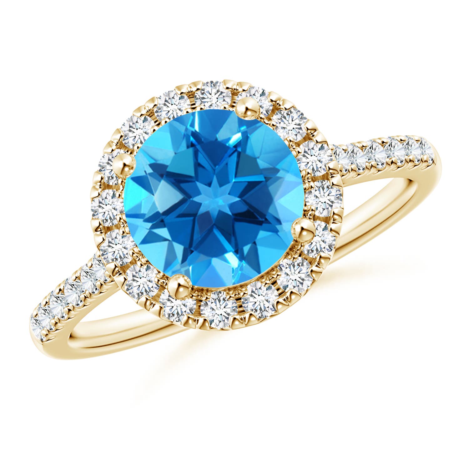 AAAA - Swiss Blue Topaz / 2.67 CT / 14 KT Yellow Gold