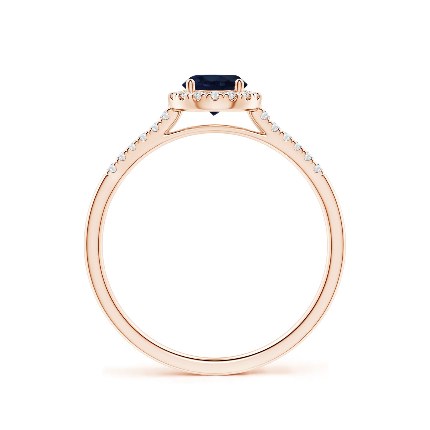 A - Blue Sapphire / 0.75 CT / 14 KT Rose Gold