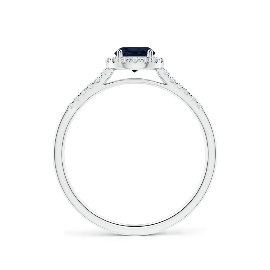 5mm A Round Sapphire Halo Ring with Diamond Accents in White Gold side-1