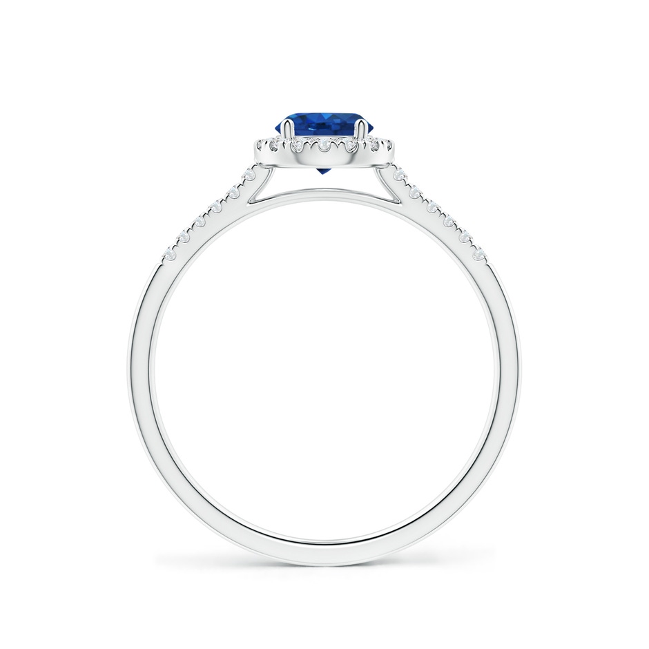 5mm AAA Round Sapphire Halo Ring with Diamond Accents in White Gold side-1