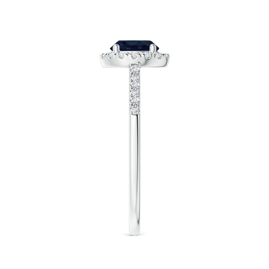 6mm A Round Sapphire Halo Ring with Diamond Accents in White Gold side-2