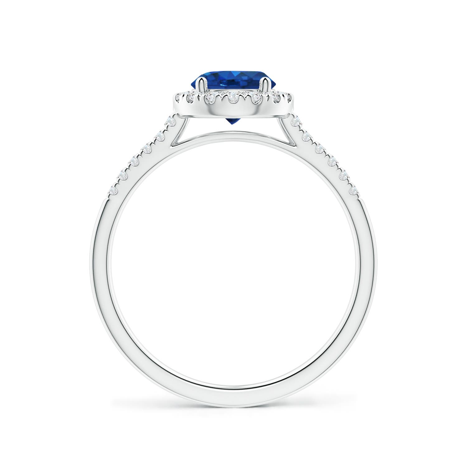 AAA - Blue Sapphire / 1.2 CT / 14 KT White Gold