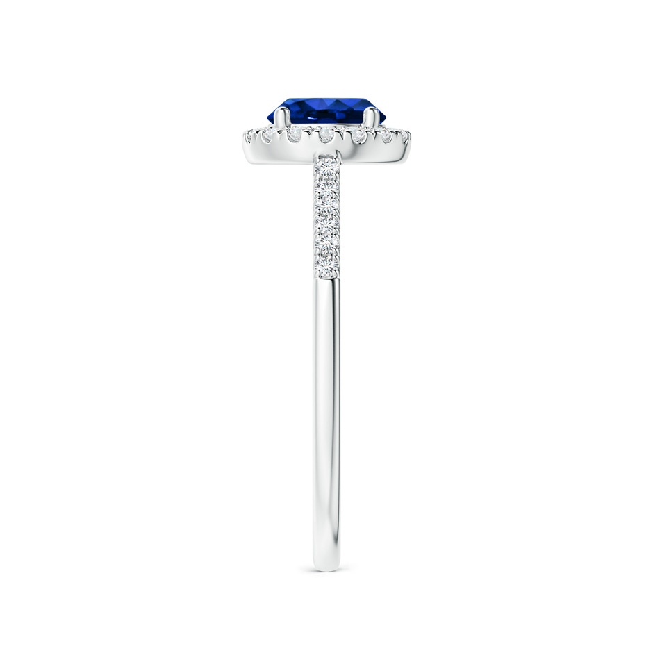 6mm AAAA Round Sapphire Halo Ring with Diamond Accents in P950 Platinum side-2