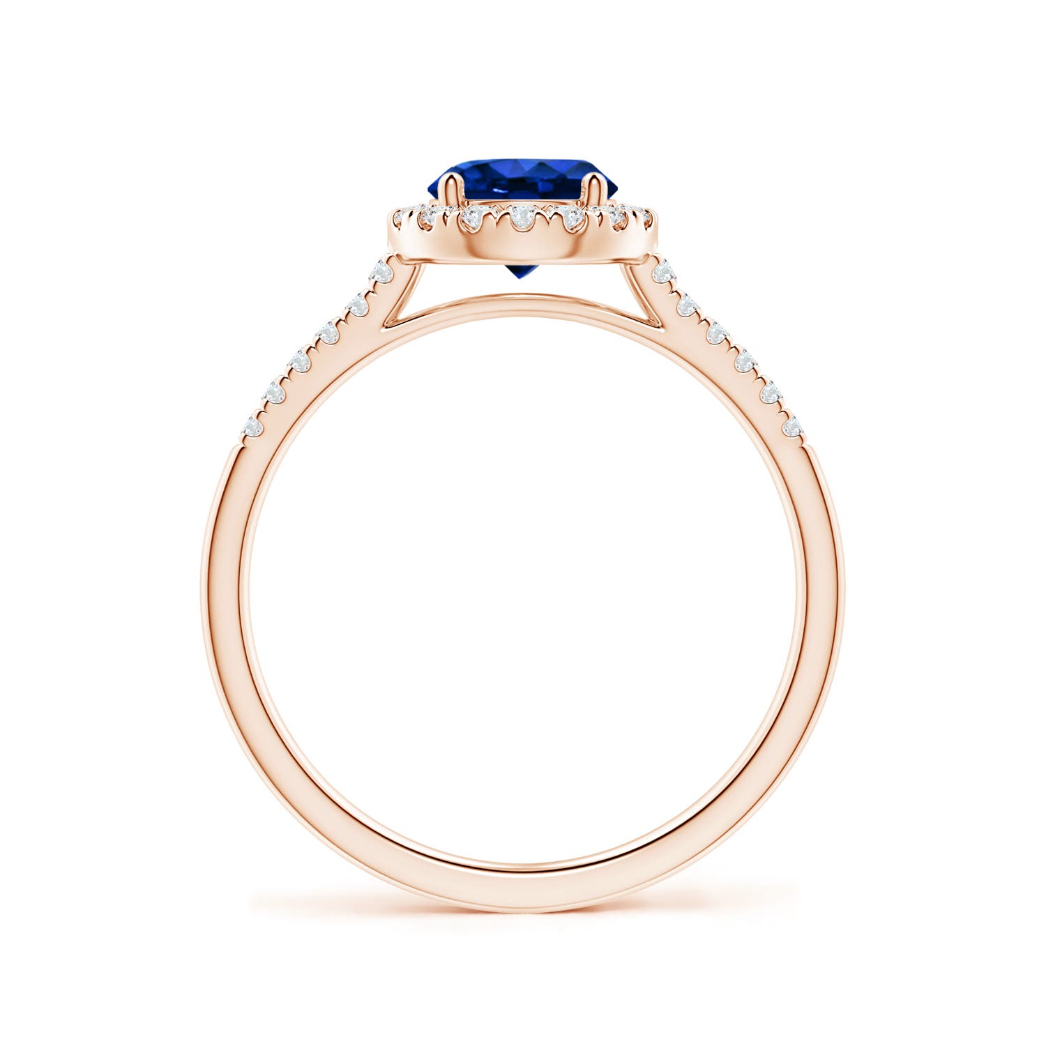 AAAA - Blue Sapphire / 1.2 CT / 14 KT Rose Gold