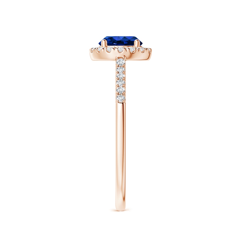 6mm AAAA Round Sapphire Halo Ring with Diamond Accents in Rose Gold side-2