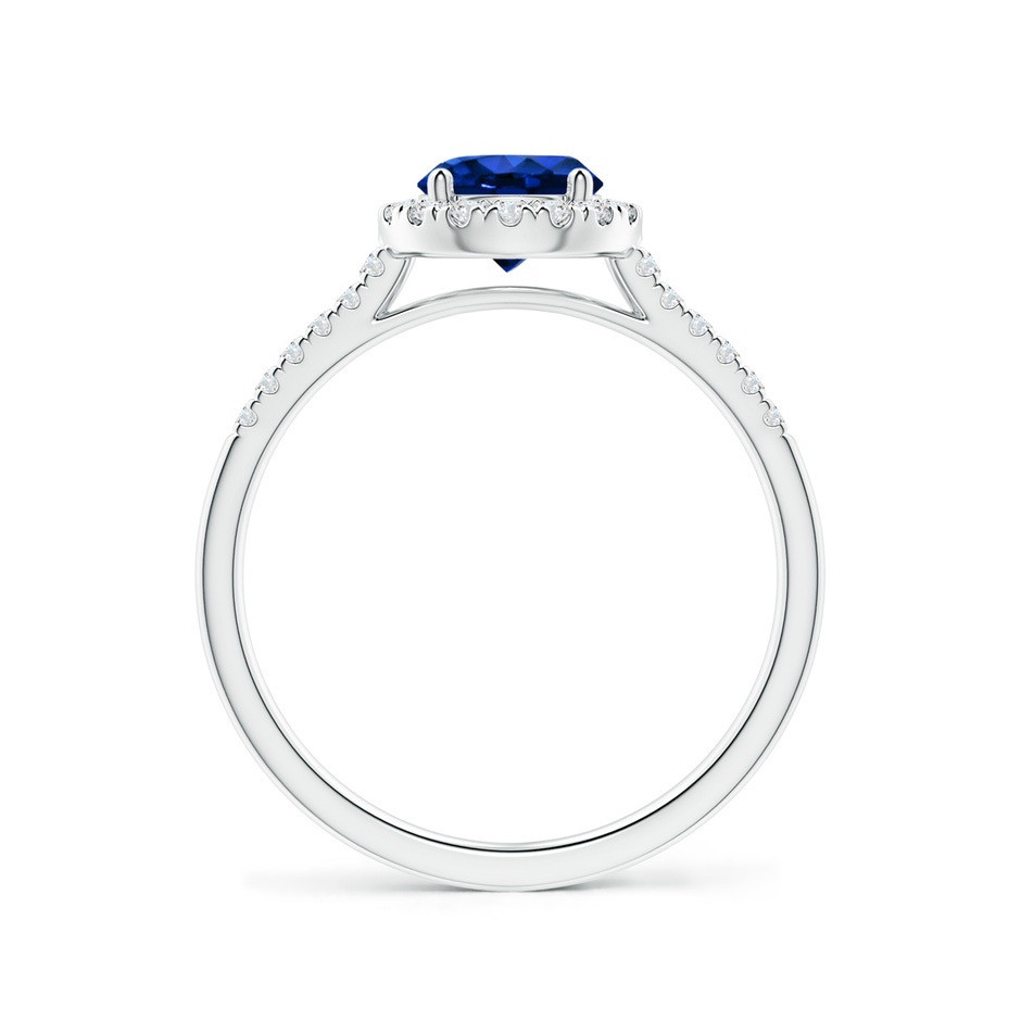 6mm AAAA Round Sapphire Halo Ring with Diamond Accents in White Gold side-1