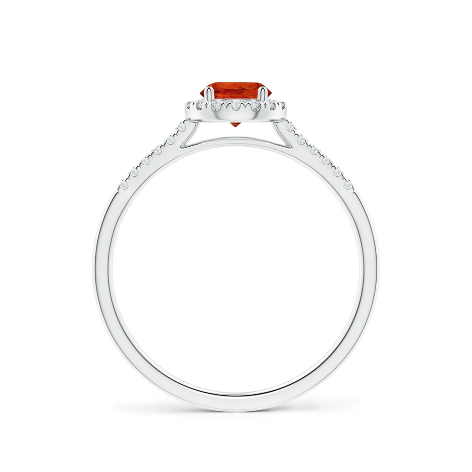 5mm AAAA Round Spessartite Halo Ring with Diamond Accents in P950 Platinum side-1