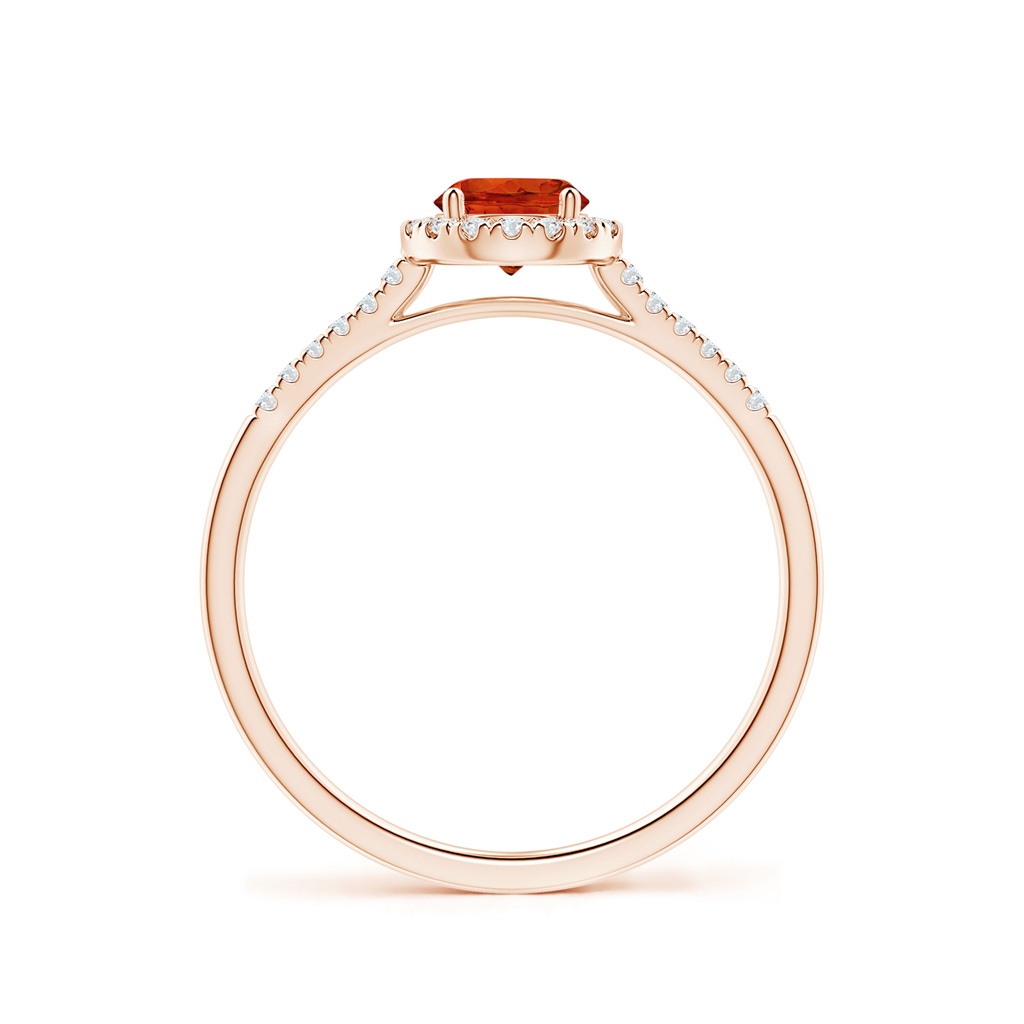 5mm AAAA Round Spessartite Halo Ring with Diamond Accents in Rose Gold Side-1