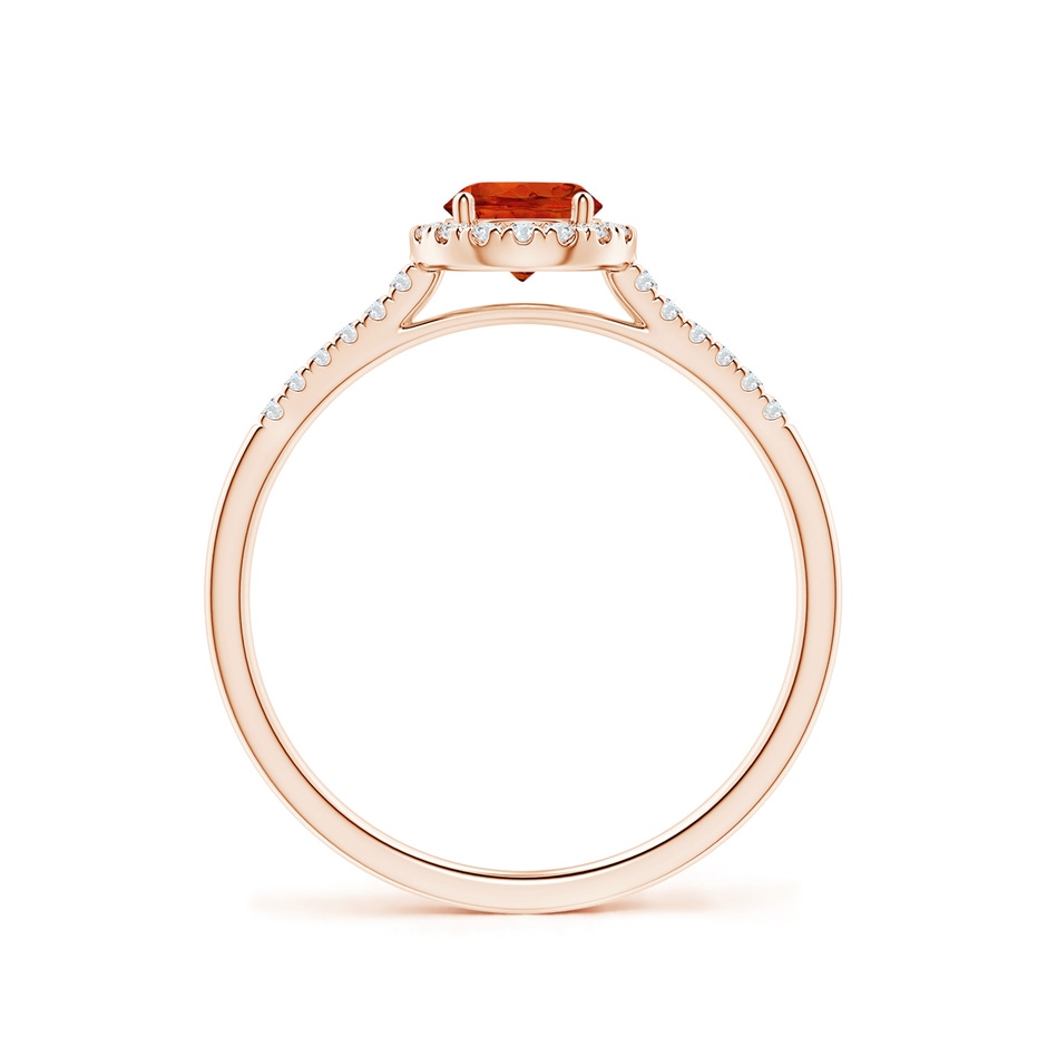 5mm AAAA Round Spessartite Halo Ring with Diamond Accents in Rose Gold side-1