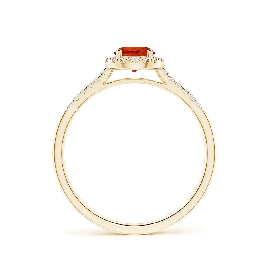 5mm AAAA Round Spessartite Halo Ring with Diamond Accents in Yellow Gold side-1