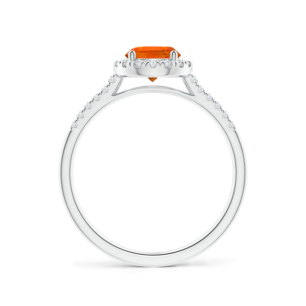 6mm AAA Round Spessartite Halo Ring with Diamond Accents in White Gold Side-1