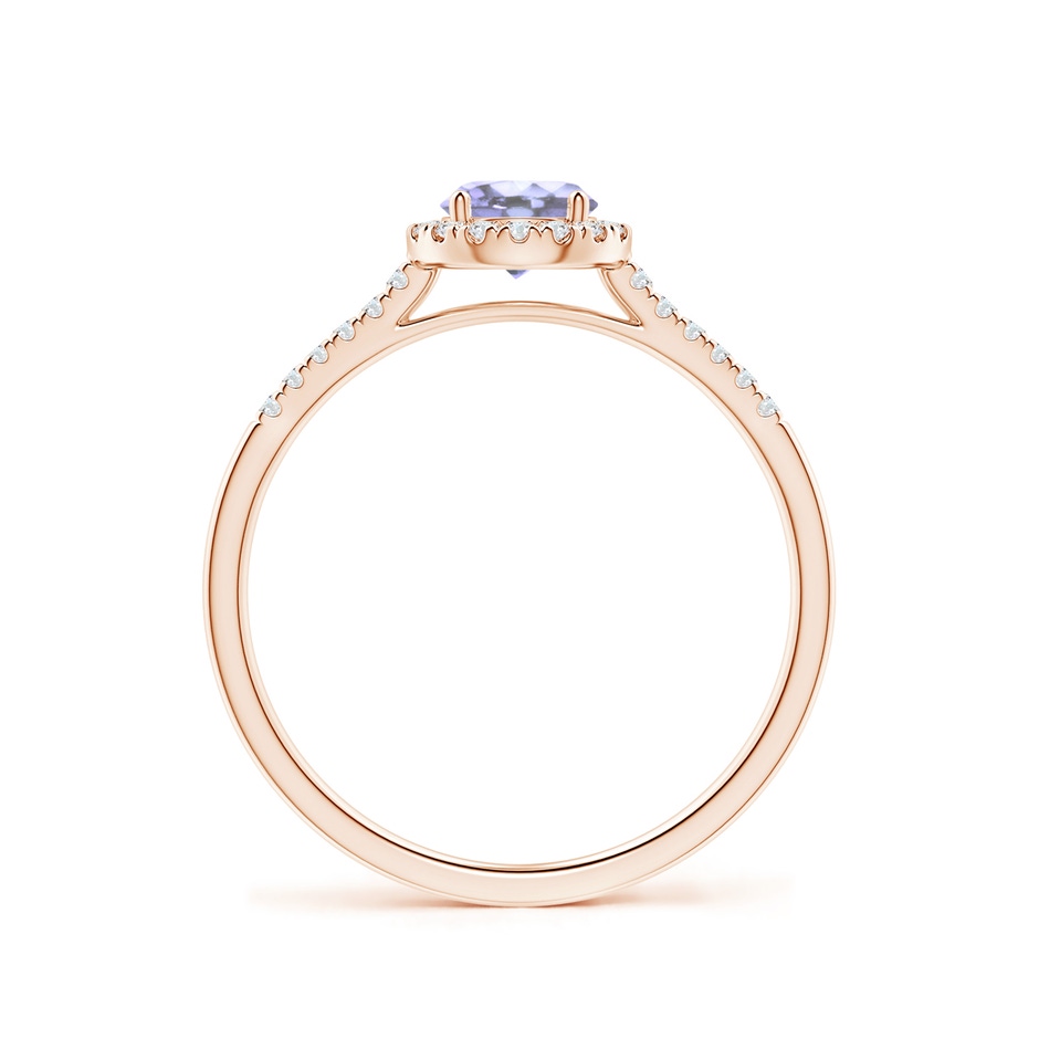 5mm A Round Tanzanite Halo Ring with Diamond Accents in Rose Gold side-1