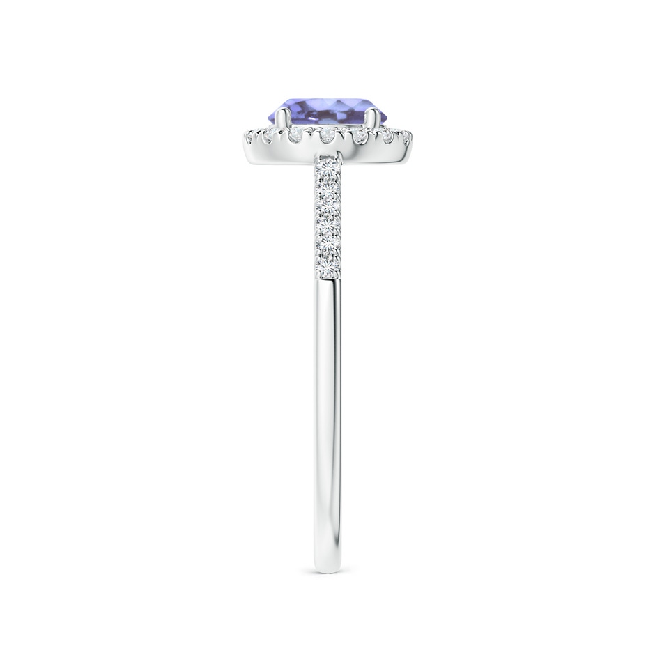 6mm A Round Tanzanite Halo Ring with Diamond Accents in P950 Platinum side-2