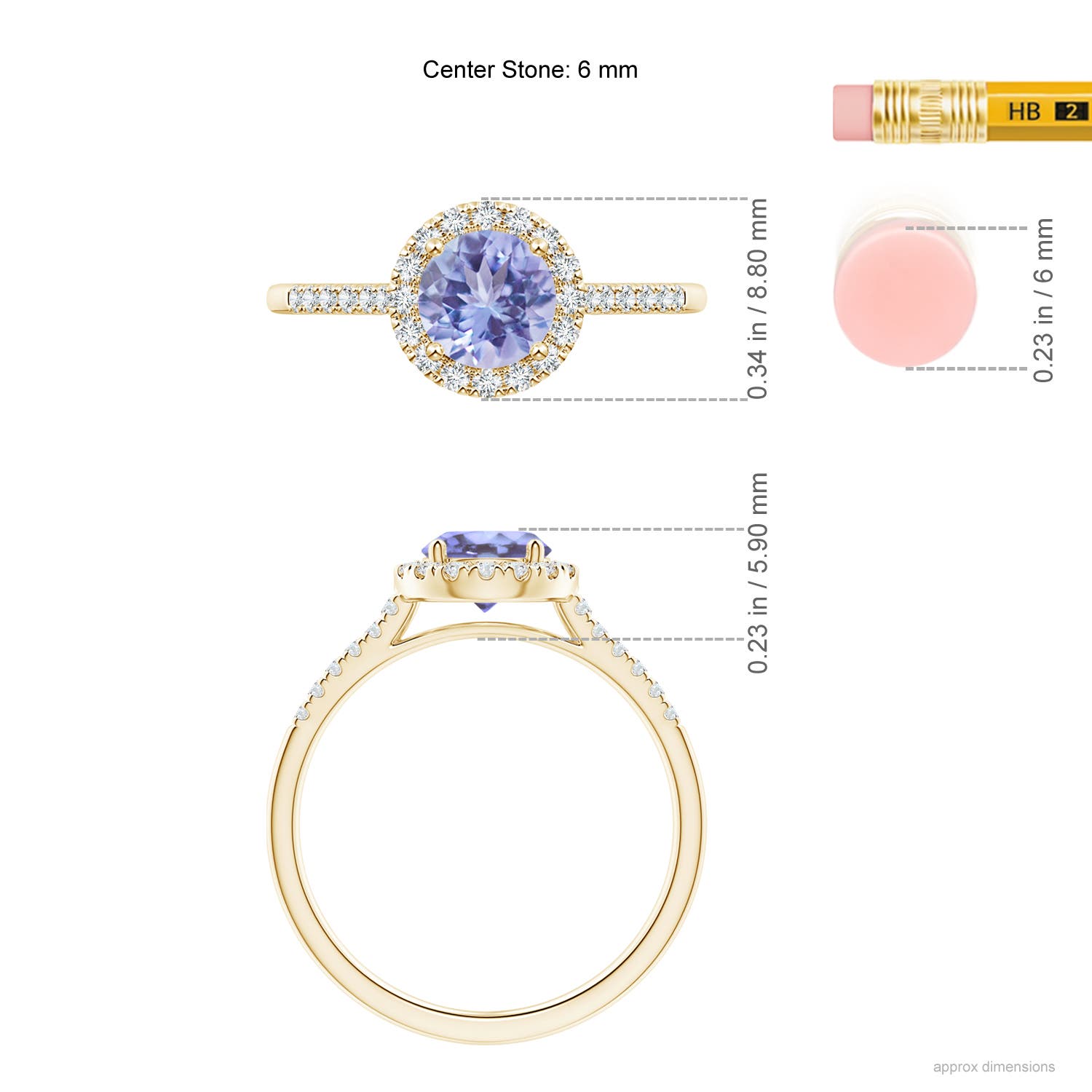 A - Tanzanite / 1.1 CT / 14 KT Yellow Gold