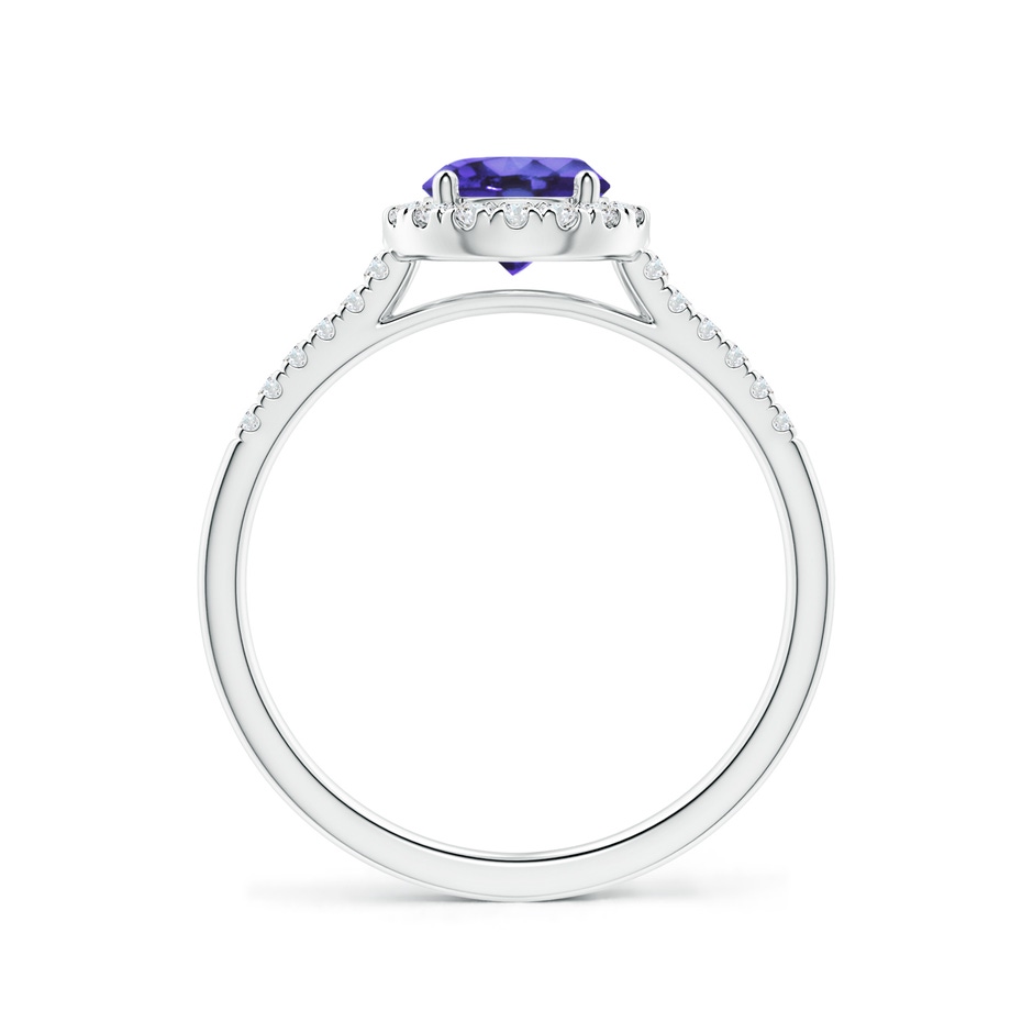 6mm AA Round Tanzanite Halo Ring with Diamond Accents in 10K White Gold side-1