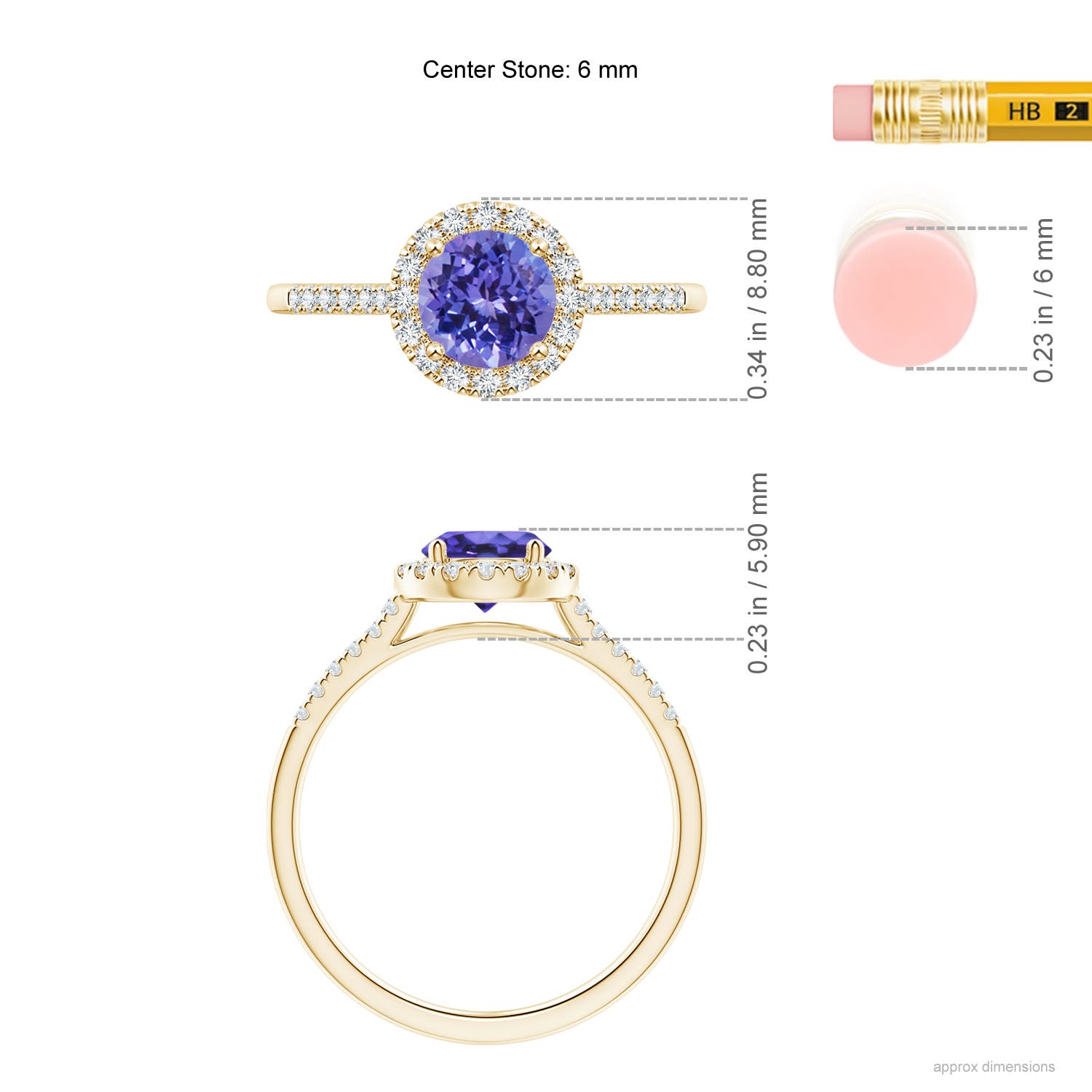 AA - Tanzanite / 1.1 CT / 14 KT Yellow Gold