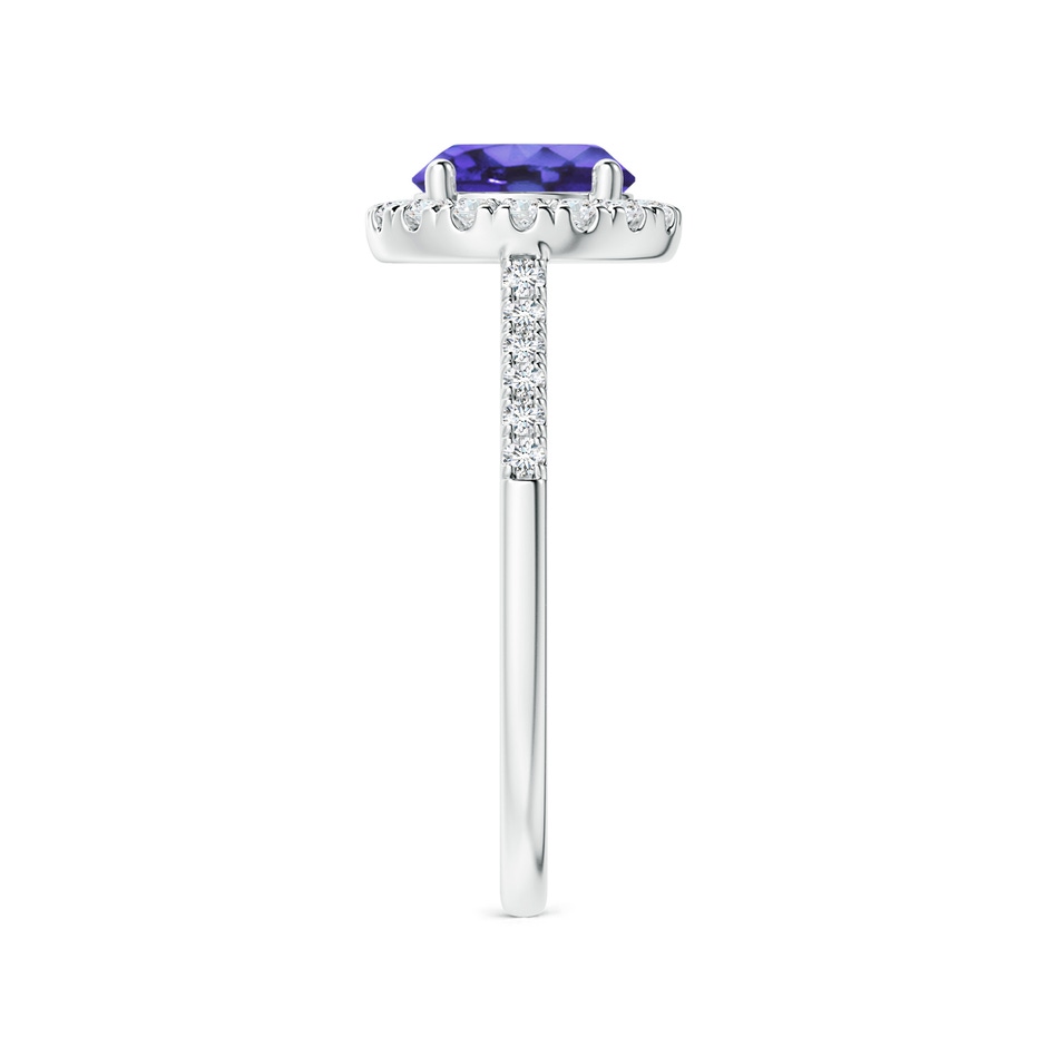 7mm AA Round Tanzanite Halo Ring with Diamond Accents in White Gold side-2